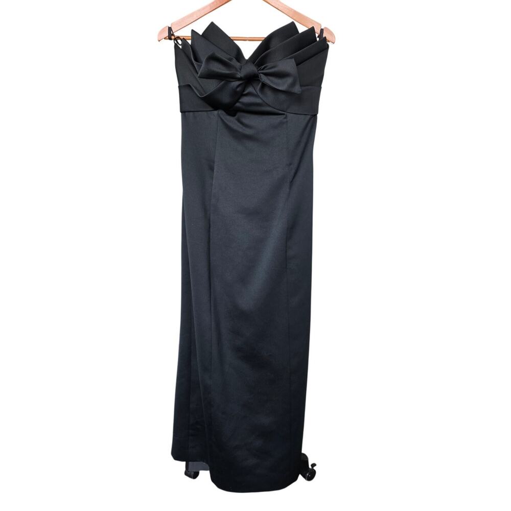 Victor Costa Vintage Strapless Built In Bustier Evening Gown Black Size 12